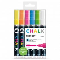 Chalk Marker 4mm 6x - Neon-Set Clearbox